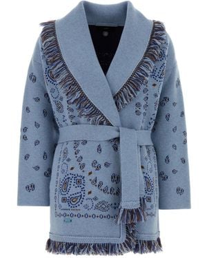 Alanui Onda Bandana Jacquard Cardigan - Blue
