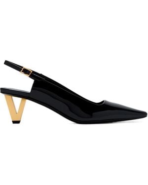 Versace 85Mm Leather Pumps - Black