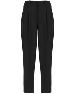 Pt Pantaloni Pleated Elasticated-Waist Trousers - Black