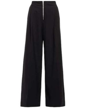 Proenza Schouler High-Rise Wide-Leg Wool-Blend Trousers - Black