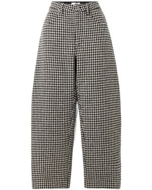 FRAME Houndstooth Tweed Track Pants - Gray