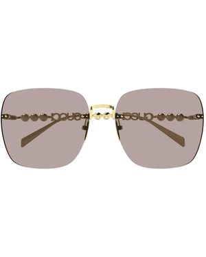 Gucci Eyewear Square Frame Sunglasses - Metallic