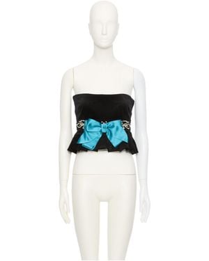 Valentino Embroidered Velvet Top - White