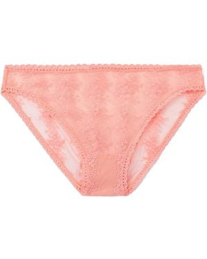 Eres Lace Floral Low-Rise Underwear - Pink