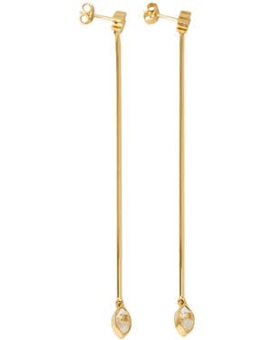 Celine Triomphe Glint Long Earrings - Metallic