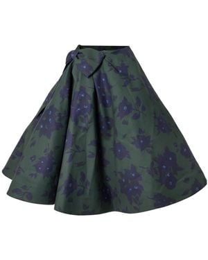 ShuShu/Tong Asymmetrical Bow Midi Skirt - Blue