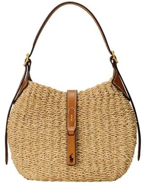 Ralph Lauren Polo Id Raffia Shoulder Bag - Natural