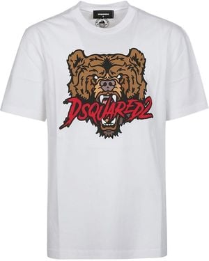 DSquared² Logo Printed Crewneck T-Shirt - White