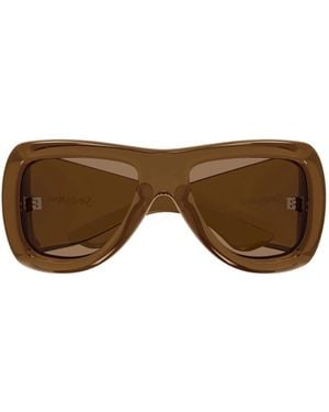 Saint Laurent Eyewear Pilot Frame Sunglasses - Brown