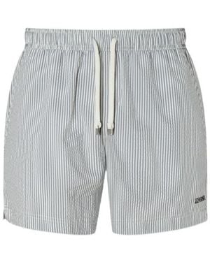 ZEGNA Striped Swim Shorts - Grey