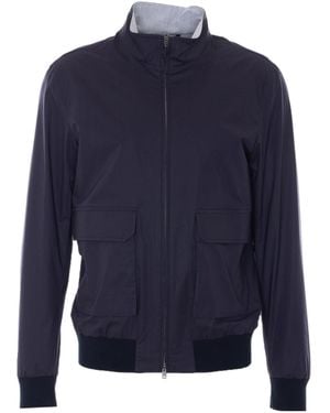 Herno Stand Collar Bomber Jacket - Blue