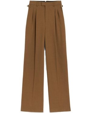 Ami Paris Ami High-Waist Pleated Pants - Brown