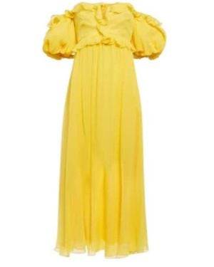 Giambattista Valli Off-The-Shoulder Silk Gown - Yellow