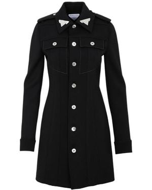 Bottega Veneta Structured Buttoned Mini Shirt Dress - Black