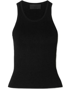 Nili Lotan Lottie Ribbed Silk Tank - Black