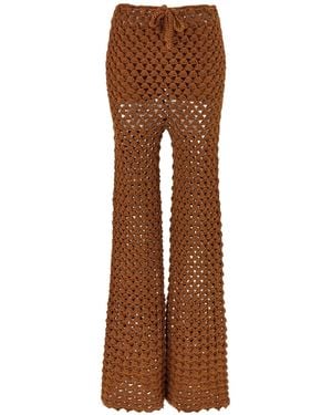 Ermanno Scervino Crochet Work Trousers - Brown