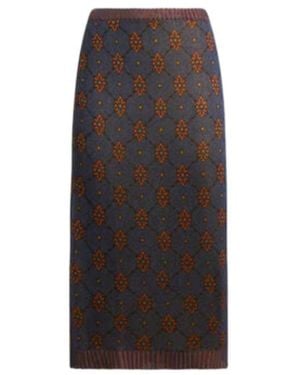 Etro Knit Skirt With Tie-Inspired Motif - Black