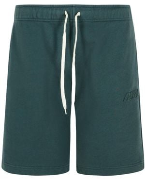 Autry Elasticated-Waistband Logo Track Shorts - Green