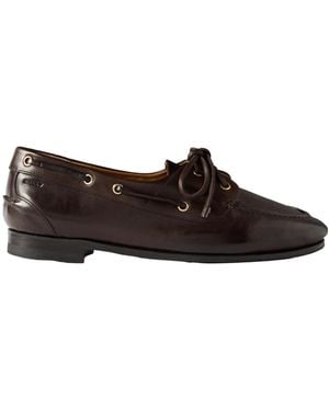 Bally Leather Boat Shoes - Brown