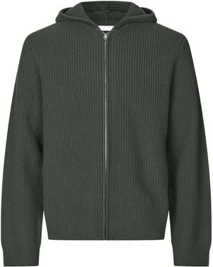 Samsøe & Samsøe Saisak Zip-Up Knitted Hoodie - Green