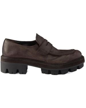 Prada Leather Loafers - Brown