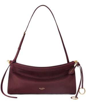 Alaïa Le Click East West Logo-Plaque Tote Bag - Purple