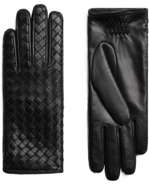 Bottega Veneta Intrecciato Full Finger Gloves - Black