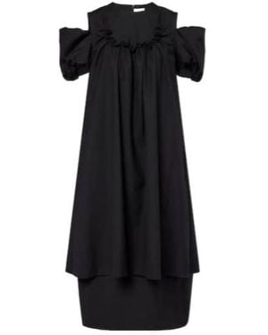 Comme des Garçons Cutout Wool Midi Dress - Black