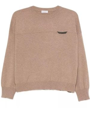 Brunello Cucinelli Cashmere Crewneck Jumper - Natural