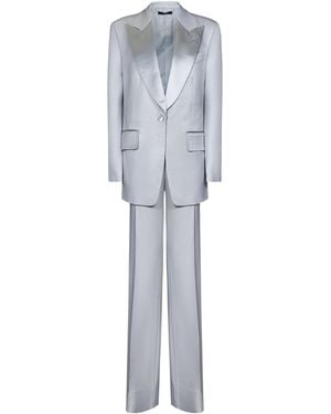 Tom Ford Long-Sleeved Suit - Blue
