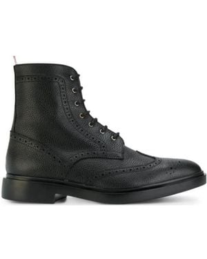 Thom Browne Brogues Combat Boots - Black
