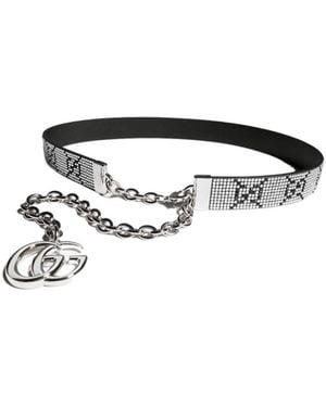 Gucci Crystal Thin Chain Belt With Charm - Multicolor