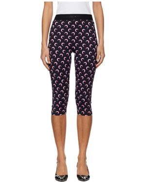 Marine Serre Capri Moon-Printed Shorts - Blue