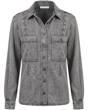 Patrizia Pepe Long-Sleeve Button-Down Shirt - Gray
