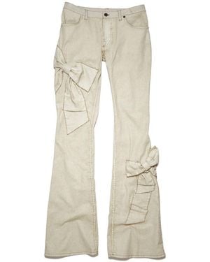 Acne Studios Bow-Detail Flared Pants - Natural