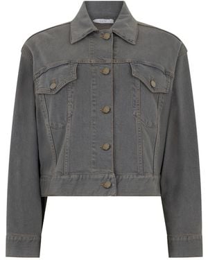 Peserico Cropped Denim Jacket - Grey