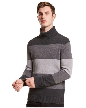 Michael Kors Turtleneck Striped Sweater - Gray