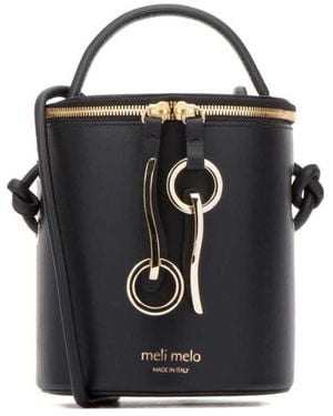 meli melo Logo-Stamp Bucket Bag - Black