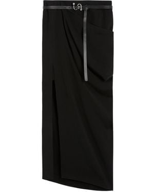 Sportmax Asymmetric Skirt With Draping - Black