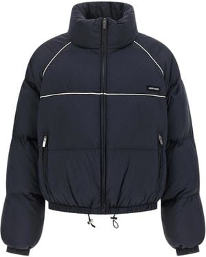 Miu Miu Technical Pongé Down Jacket - Blue