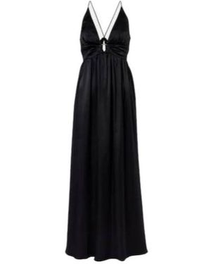 Heidi Klein Meteora Silk Satin Maxi Dress - Black