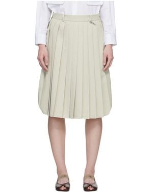 Maison Mihara Yasuhiro Pleated Midi Skirt - Natural