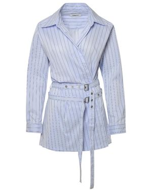 Ambush Striped Belted Mini Shirt Dress - Blue