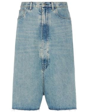 Maison Margiela Dropped-Crotch Denim Shorts - Blue