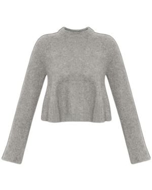 Lisa Yang Portia Peplum Knitted Sweater - Gray