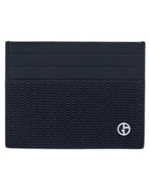 Giorgio Armani Textured Card Holder Wallet - Blue
