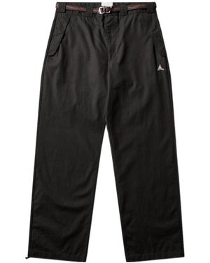 ROA Centipede Belted Wide-Leg Trousers - Black