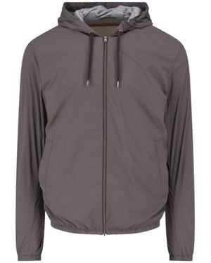 Herno Zip-Up Hooded Casual Jacket - Gray
