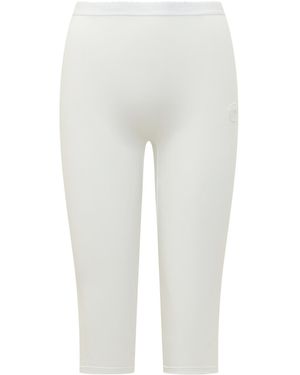 Marine Serre Pearl Logo Capri Trousers - White