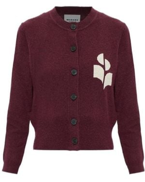 Isabel Marant Crew Neck Long-Sleeved Knitwear - Purple